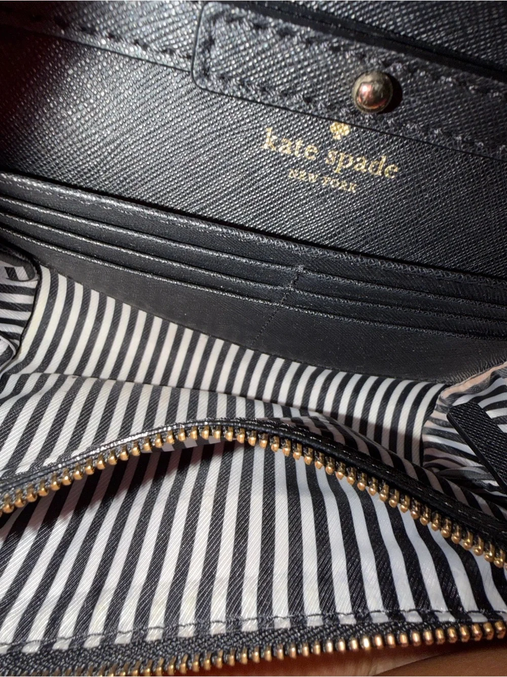 Kate Spade Cedar Street Black Saffiano Leather Wallet On Chain Crossbody